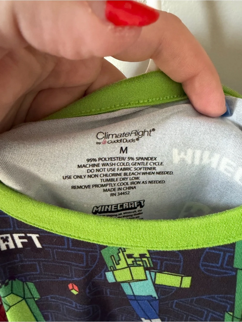 ClimateRight by Cuddl Duds Minecraft Boys Medium 2pc Long Sleeve Pajamas Blue